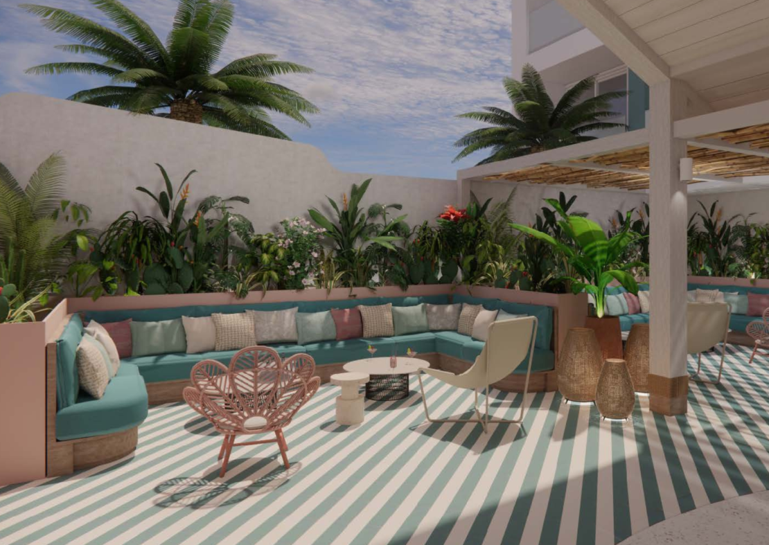 Hotel Indigo’s boutique atmosphere, filled with bright Caribbean colors and designs