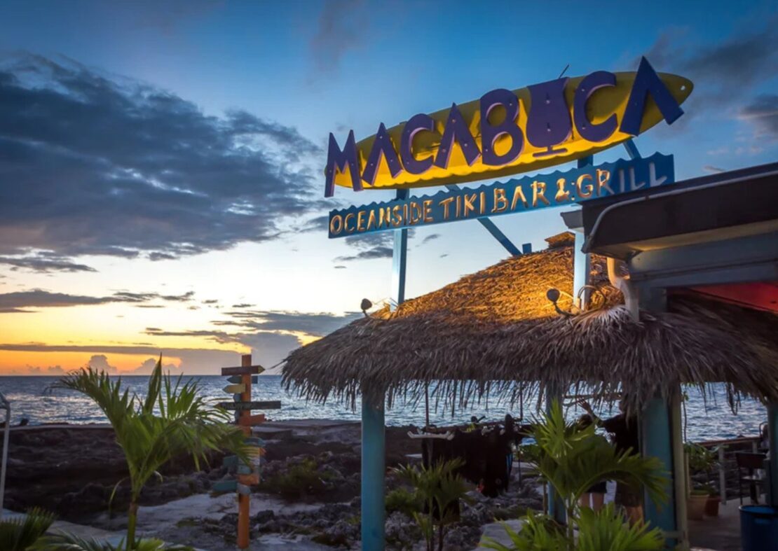 Macabuca Oceanside Tiki Bar beachfront bar in the cayman islands 